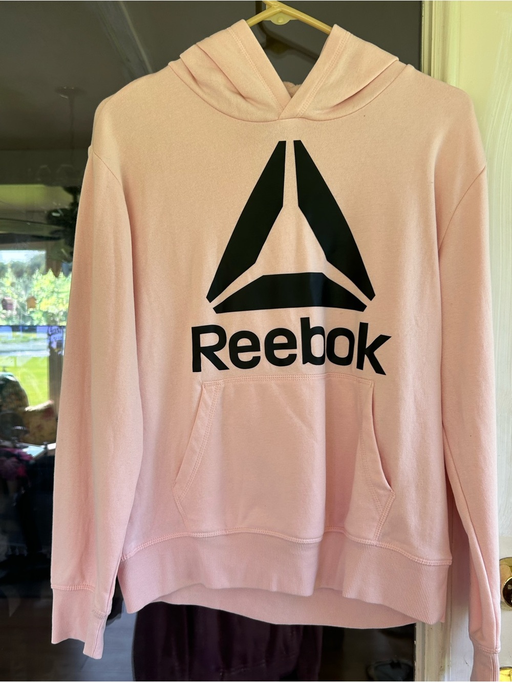Reebok Light Pink Hoodie with Black Logo